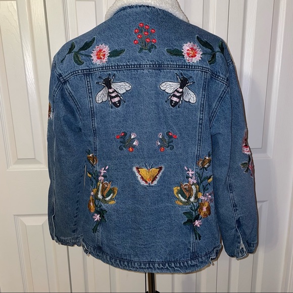 bagetelle embroidered denim jacket size S - Picture 2 of 13